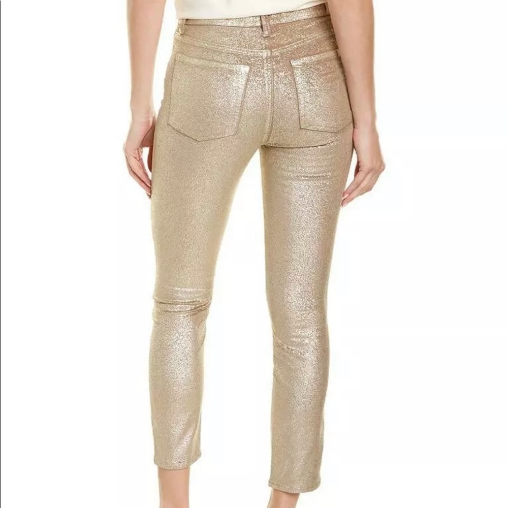 7 For All Mankind | High Waist Super Skinny Jeans In Metallic Gold